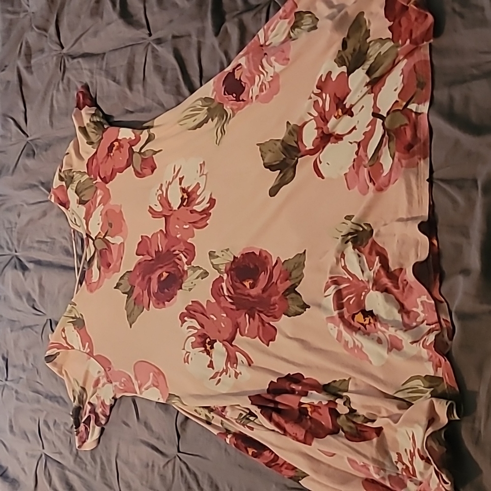 Pink floral print dress